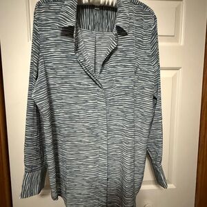 Nine West Women's Gray Striped Blouse